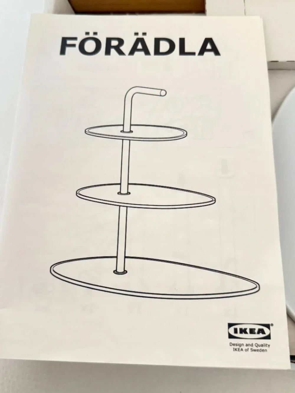IKEA FÖRBÄDLA 3 TIER SERVING STAND MODERN WHITE TIERED TRAY NEW